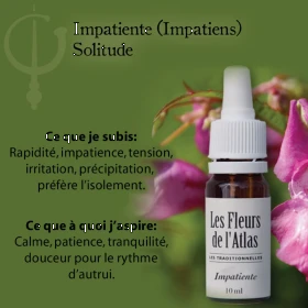 Impatiens Fleurs de l'Atlas 10 ml (Impatiente) Fleurs de l'Atlas - Sans alcool 3 - mesfleursdebach.com 