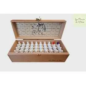 Fleurs de l'Atlas 10 ml - Coffret en bois plein animaux - 38 élixirs sans alcool 10 ml + 2 solutions d'urgence Rescue Les Fleurs