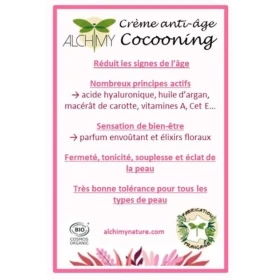 Crème Anti-Âge Cocooning Alchimy aux Fleurs de Bach et à l'acide hyaluronique Alchimy 13 - mesfleursdebach.com 
