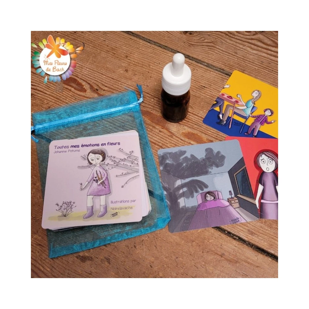 Cartes pour les enfants "Mes émotions en Fleurs", par Johanne Potums - 10*10cm Mes Fleurs de BACH 1 - mesfleursdebach.com Cartes pour les enfants "Mes émotions en Fleurs", par Johanne Potums - 10*10cm Mes Fleurs de BACH 1 - mesfleursdebach.com