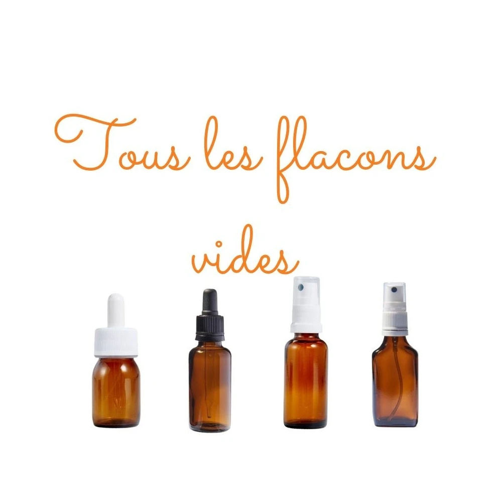 1 ou PACKS de flacons vides en verre teinté 30 ml Mes Fleurs de BACH 1 - mesfleursdebach.com 