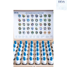 Deva 15 ml - Coffret plein en bois - 38 fleurs de Bach et 2 rescue Deva 3 - mesfleursdebach.com 