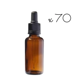 70 flacons compte-gouttes noirs vides teintés 30 ml Mes Fleurs de BACH 1 - mesfleursdebach.com 
