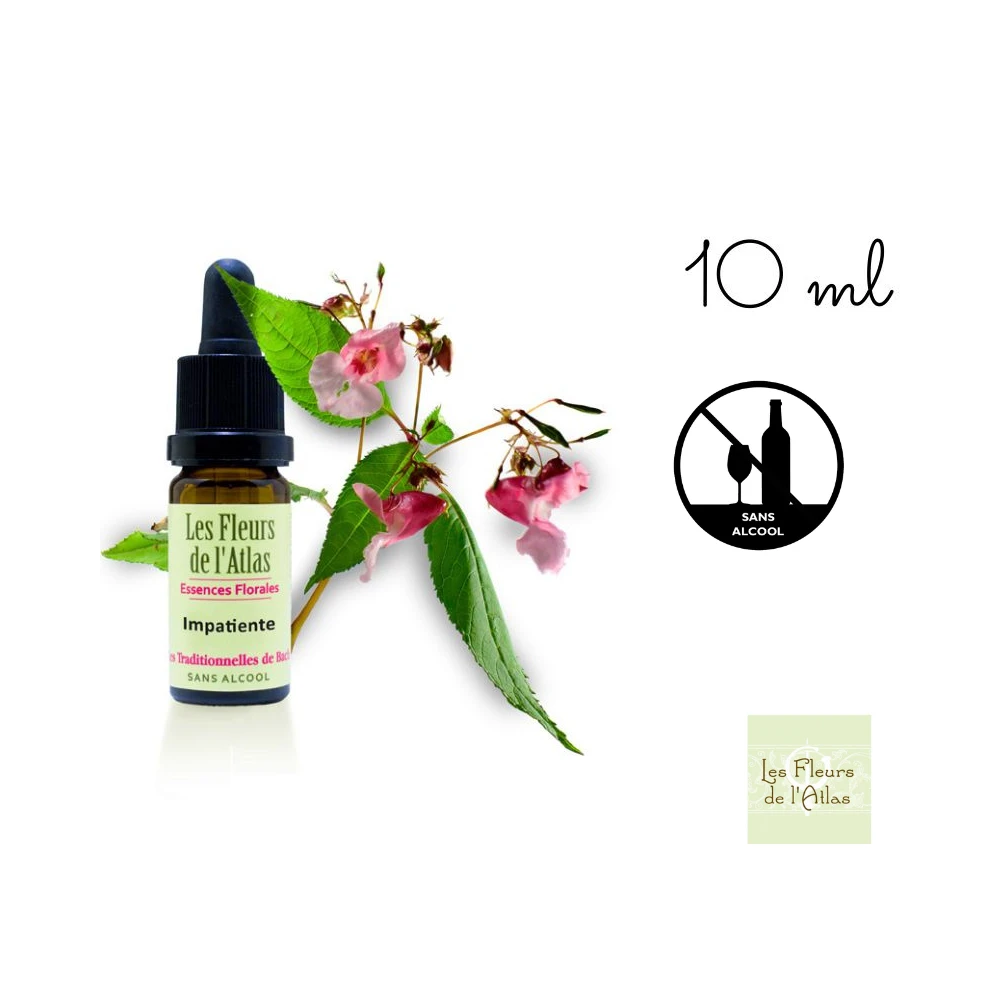 Impatiens Fleurs de l'Atlas 10 ml (Impatiente) Fleurs de l'Atlas - Sans alcool 1 - mesfleursdebach.com Impatiens Fleurs de l'Atlas 10 ml (Impatiente) Fleurs de l'Atlas - Sans alcool 1 - mesfleursdebach.com