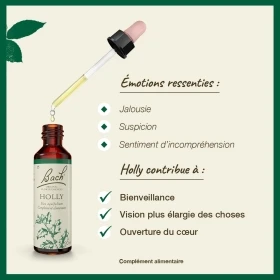Holly fleurs de Bach Original 20 ml (Houx) Bach Original Nelsons 3 - mesfleursdebach.com 