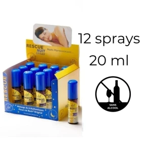 Rescue - Présentoir 12 Rescue spray nuit SANS alcool 20 ml Bach Original Bach Original Nelsons 1 - mesfleursdebach.com 