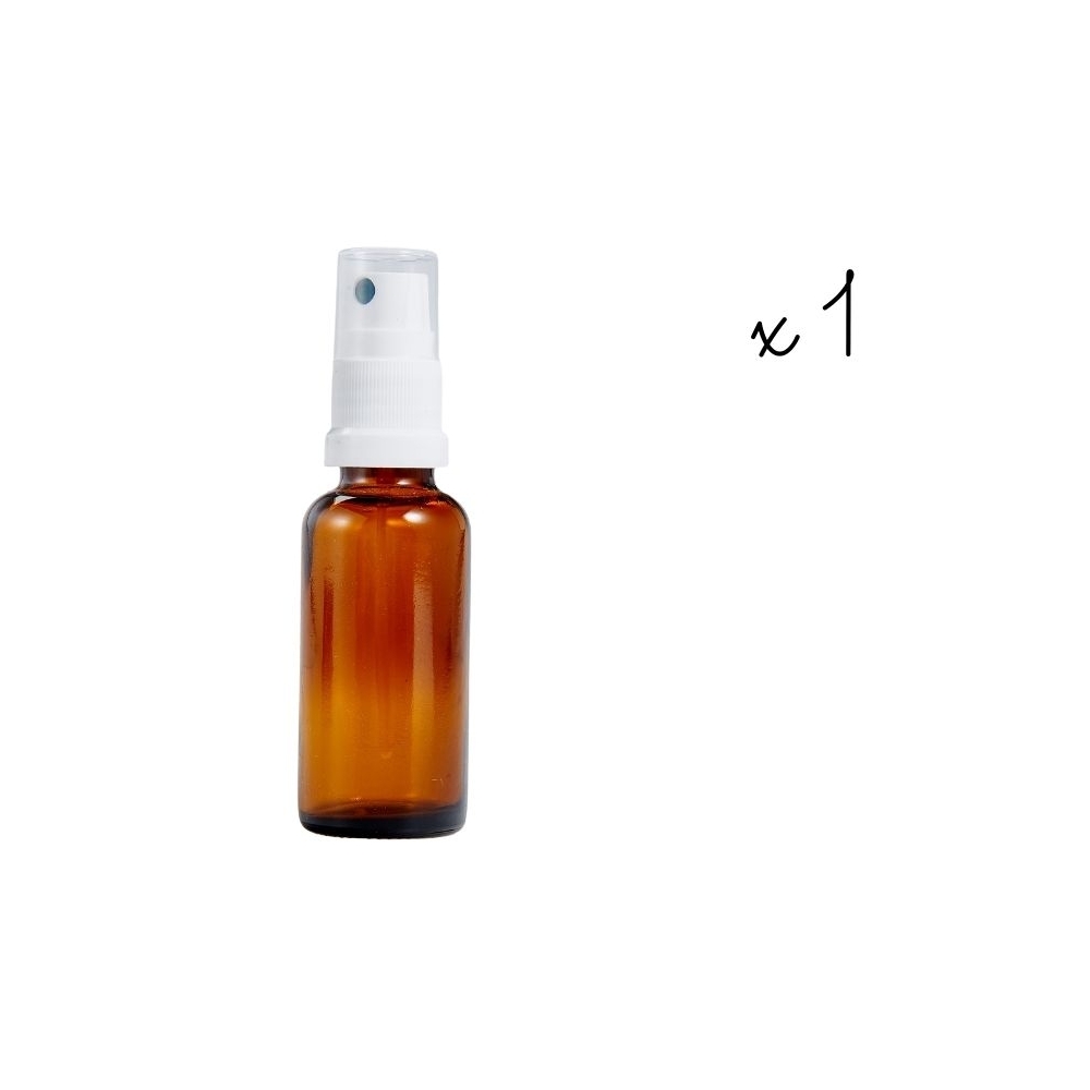 1 flacon vapospray rond vide teinté 30 ml - ANTI GASPI Mes Fleurs de BACH 1 - mesfleursdebach.com 