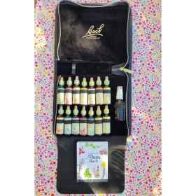 Trousse découverte 14 fleurs BACH ORIGINAL 20ML CUIR NOIR + 1 guide fleurs de Bach Bach Original Nelsons 1 - mesfleursdebach.com