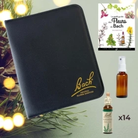 Trousse découverte 14 fleurs BACH ORIGINAL 20ML CUIR NOIR + 1 guide fleurs de Bach Bach Original Nelsons 1 - mesfleursdebach.com