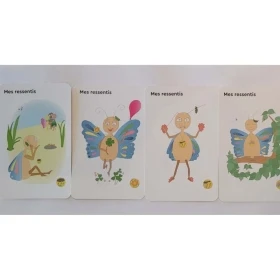Cartes enfants "Mes ressentis et mes besoins avec Papillon Lune" - 11*7cm Mes Fleurs de BACH 6 - mesfleursdebach.com 