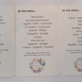Cartes enfants "Mes ressentis et mes besoins avec Papillon Lune" - 11*7cm Mes Fleurs de BACH 7 - mesfleursdebach.com 