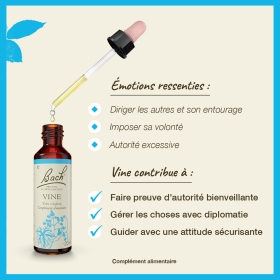 Vine Bach Original - Fleur de Bach Authentique 20 ml (Vigne) Bach Original Nelsons 3 - mesfleursdebach.com 