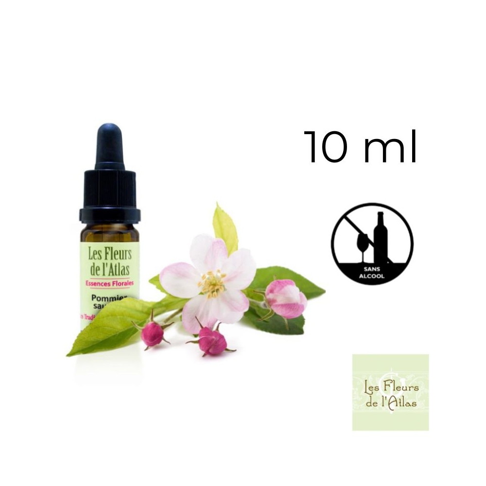 Crab Apple Fleurs de Bach sans alcool - Fleurs de l'Atlas 10 ml (Pommier Sauvage) Fleurs de l'Atlas - Sans alcool 1 - mesfleursd