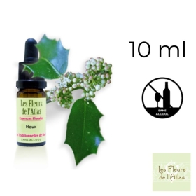 Holly Fleurs de Bach sans alcool - Fleurs de l'Atlas 10 ml (Houx) Fleurs de l'Atlas - Sans alcool 1 - mesfleursdebach.com 