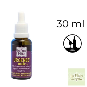 Urgence Rescue sans alcool nuit compte-gouttes 30 ml - Les Fleurs de l'Atlas Fleurs de l'Atlas - Sans alcool 1 - mesfleursdebach