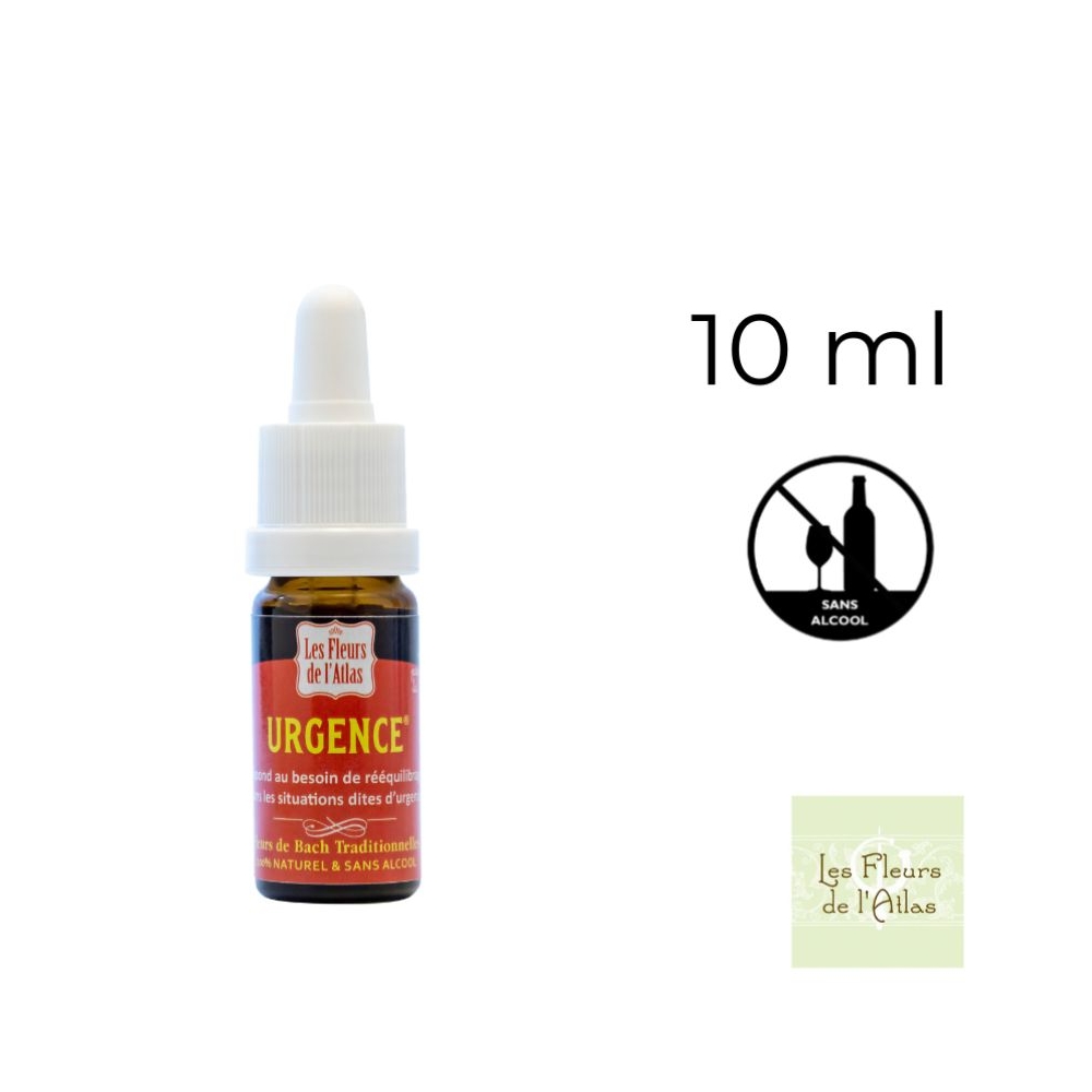 Urgence Rescue sans alcool jour compte-gouttes 10 ml - Les Fleurs de l'Atlas Fleurs de l'Atlas - Sans alcool 1 - mesfleursdebach