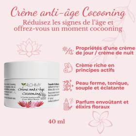 Crème Anti-Âge Cocooning Alchimy aux Fleurs de Bach et à l'acide hyaluronique Alchimy 1 - mesfleursdebach.com 
