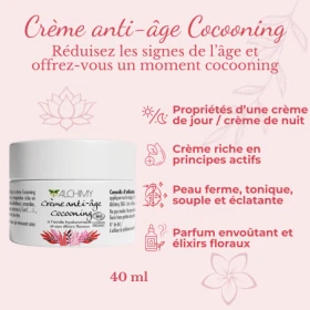 Crème Anti-Âge Cocooning Alchimy aux Fleurs de Bach et à l'acide hyaluronique Alchimy 1 - mesfleursdebach.com 