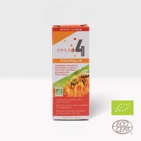Spray gorge Bio Immuno4 20 ml aux fleurs de Bach Laboratoire Mint-e 1 - mesfleursdebach.com 