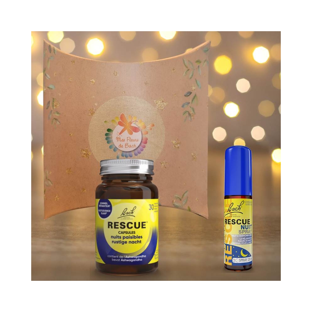 Coffret Cadeau Noël - Rescue Nuit Spray + Capsules - Fleurs de Bach Bach Original Bach Original Nelsons 1 - mesfleursdebach.com  Coffret Cadeau Noël - Rescue Nuit Spray + Capsules - Fleurs de Bach Bach Original Bach Original Nelsons 1 - mesfleursdebach.com