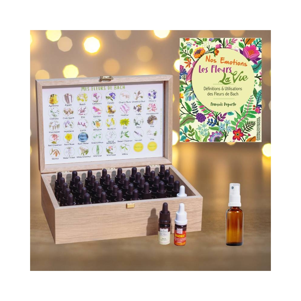 Coffret Bois 38 Fleurs de Bach Sans Alcool - Édition Noël - Fabrication artisanale française Fleurs de l'Atlas - Sans alcool 1 - Coffret Bois 38 Fleurs de Bach Sans Alcool - Édition Noël - Fabrication artisanale française Fleurs de l'Atlas - Sans alcool 1 -