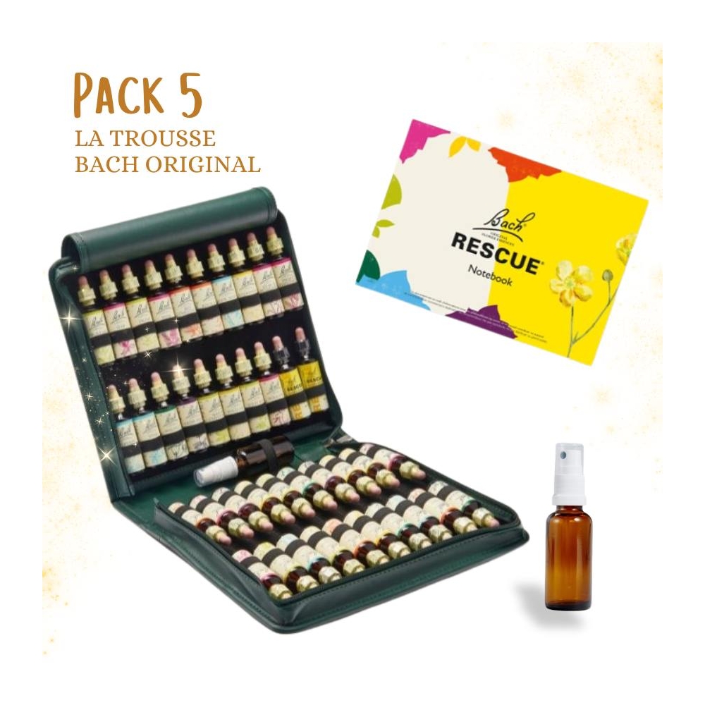 5 - Trousse de Noël fleurie pleine Bach Original 20 Ml. Offerts: 1 Livre, 1 vapospray 30 ml Bach Original Nelsons 1 - mesfleursd