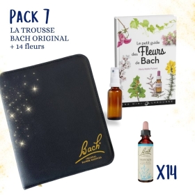 7 - Trousse découverte 14 fleurs BACH ORIGINAL 20ML CUIR NOIR + 1 guide fleurs de Bach + 1 vapospray Bach Original Nelsons 1 - m
