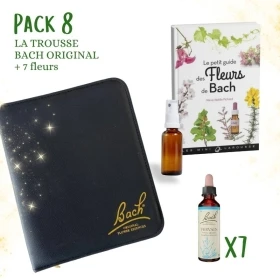 8 - Trousse découverte 7 fleurs BACH ORIGINAL 20ML CUIR NOIR + 1 guide fleurs de Bach + 1 vapospray Bach Original Nelsons 1 - me
