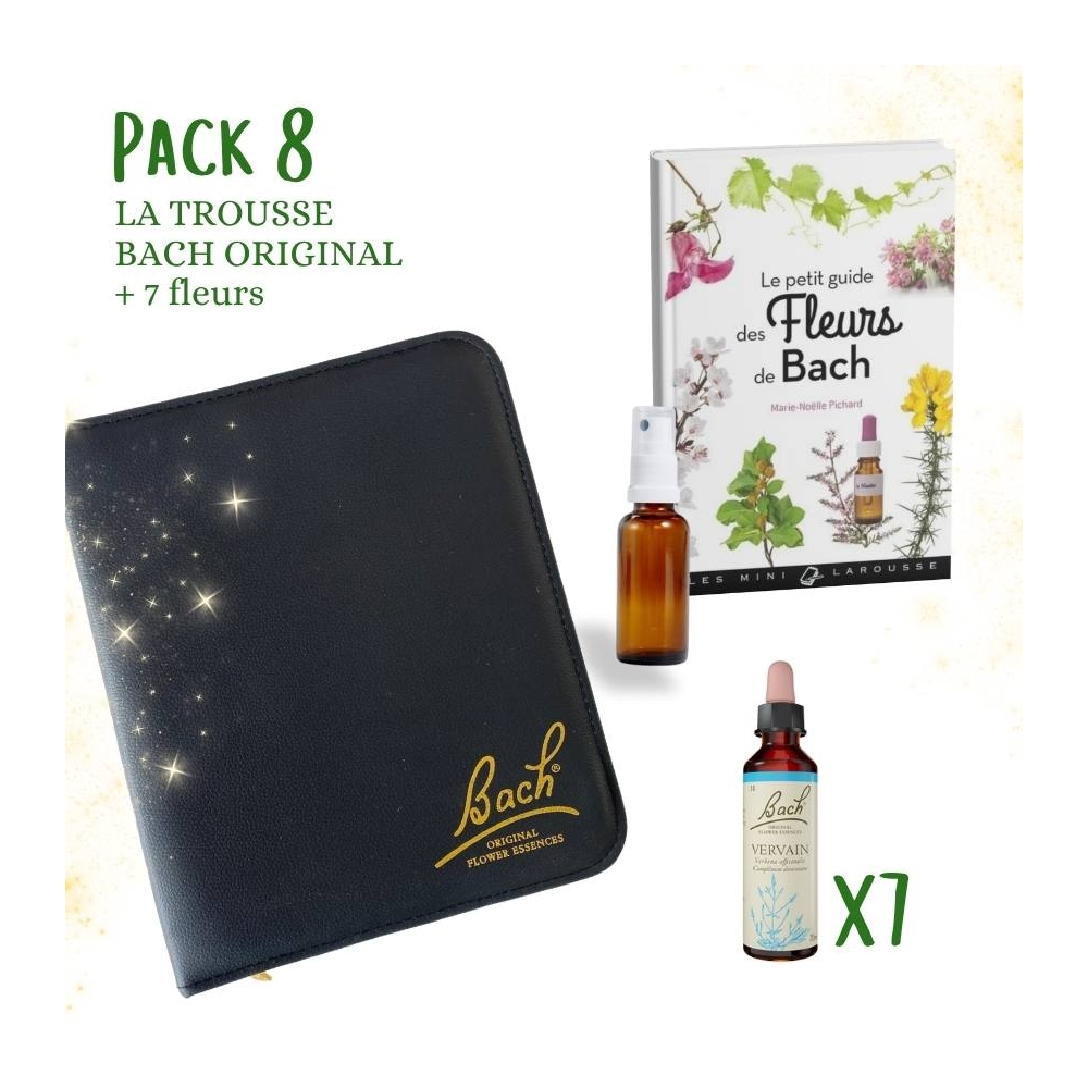 8 - Trousse découverte 7 fleurs BACH ORIGINAL 20ML CUIR NOIR + 1 guide fleurs de Bach + 1 vapospray Bach Original Nelsons 1 - me