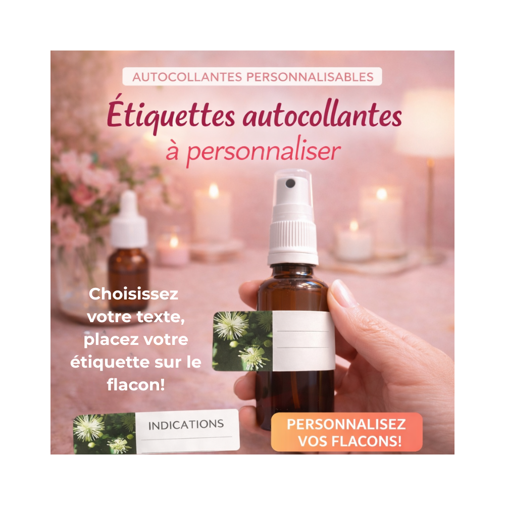 Etiquettes pour personnaliser vos flacons de mélanges personnalisés fleurs de Bach Mes Fleurs de BACH 1 - mesfleursdebach.com 