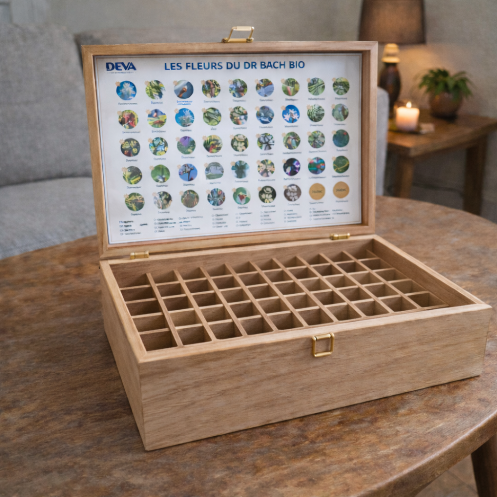 Deva 15 ml - Coffret en bois vide Deva 1 - mesfleursdebach.com 