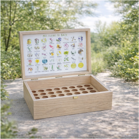 Coffret vide en chêne de Bourgogne pour Bach Original ou sans alcool Mes Fleurs de BACH 1 - mesfleursdebach.com 
