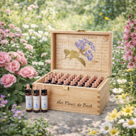 Healing Herbs 10 ml - Coffret en bois plein en bois Cerato 38 fleurs de Bach et 2 élixirs d'urgence Rescue Healing Herbs 1 - mes