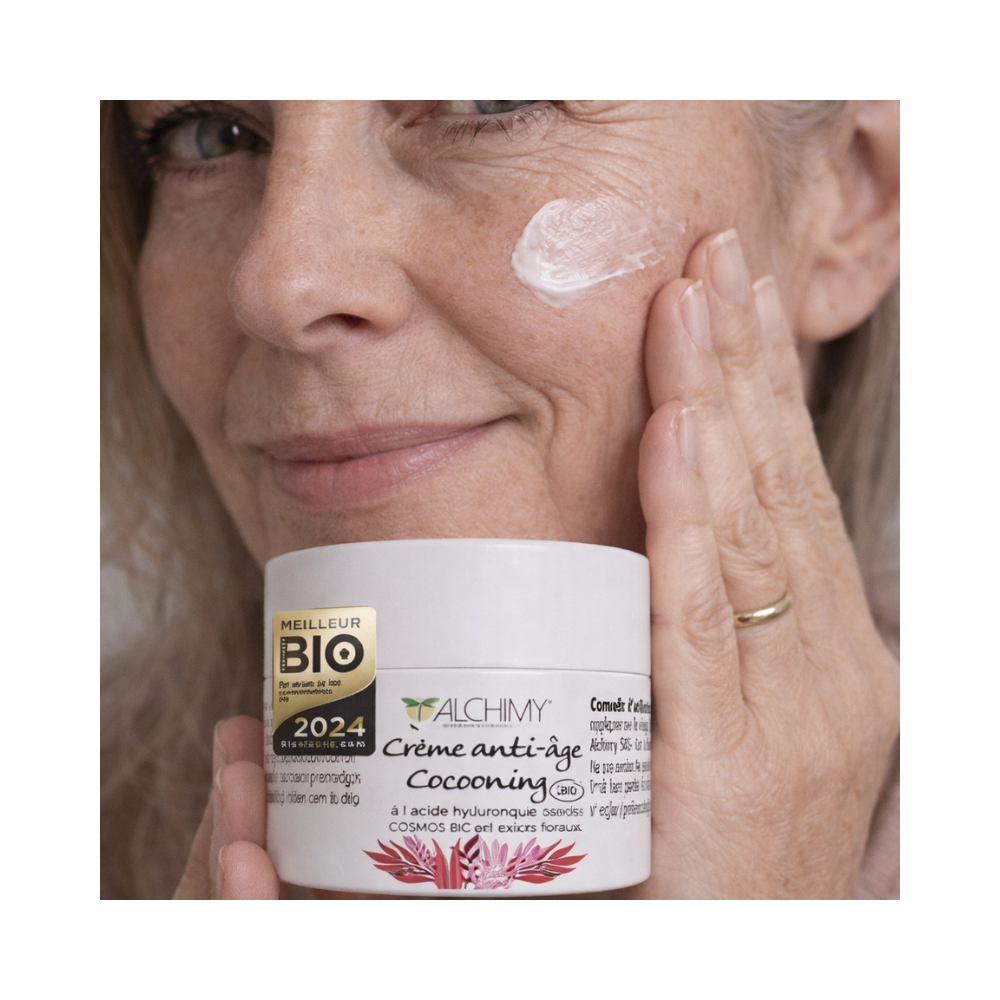 Crème Anti-Âge Cocooning Alchimy aux Fleurs de Bach et à l'acide hyaluronique Alchimy 1 - mesfleursdebach.com 