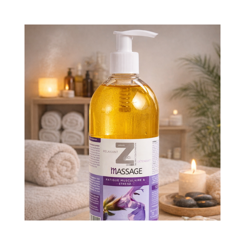 Huile de massage 500 ML Bien-être Z-Massage Laboratoire Mint-e 1 - mesfleursdebach.com 