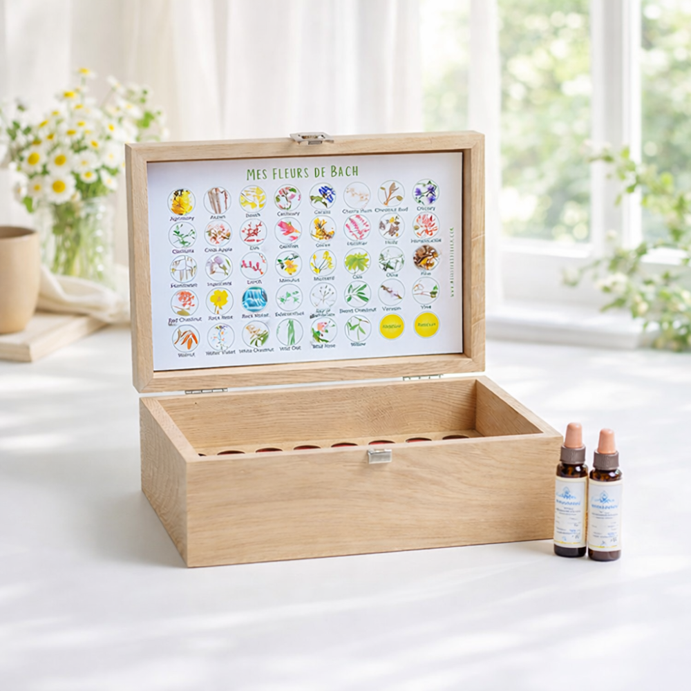 Coffret bois vide chêne healing herbs 10ml [product.brand] 1 - mesfleursdebach.com 