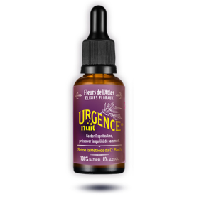 Urgence Rescue sans alcool nuit compte-gouttes 30 ml - Les Fleurs de l'Atlas Fleurs de l'Atlas - Sans alcool 1 - mesfleursdebach