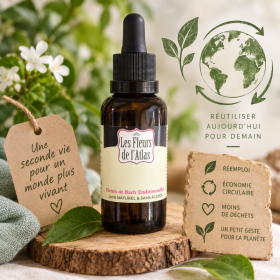 FLACON VIDE EN VERRE AMBRÉ 30 ML DE SECONDE VIE – RÉUTILISABLE [product.brand] 1 - mesfleursdebach.com 
